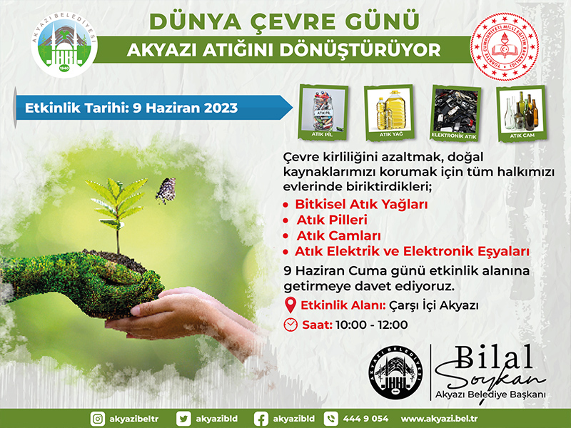 ‘Akyazı Atığını Dönüştürüyor’ etkinliği düzenlenecek 
